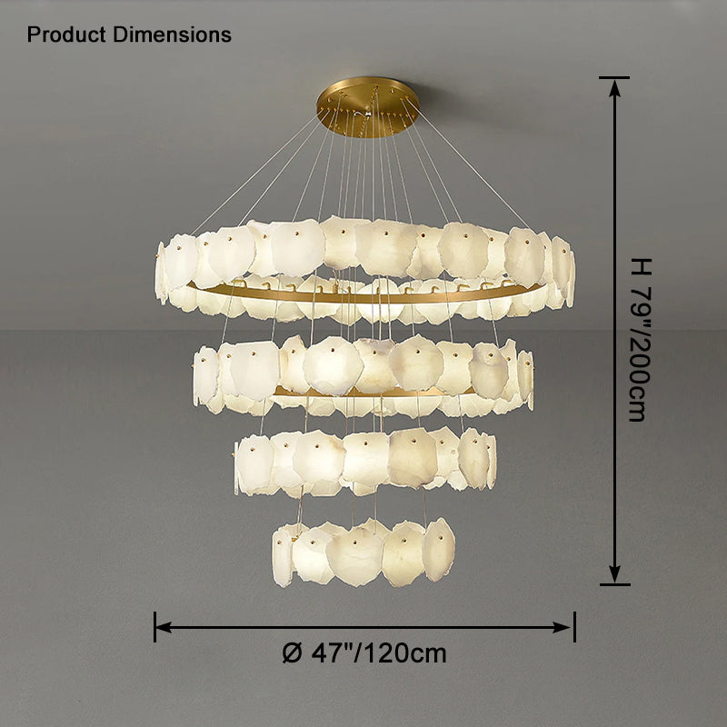 Alabaster Tiered Circular Chandelier