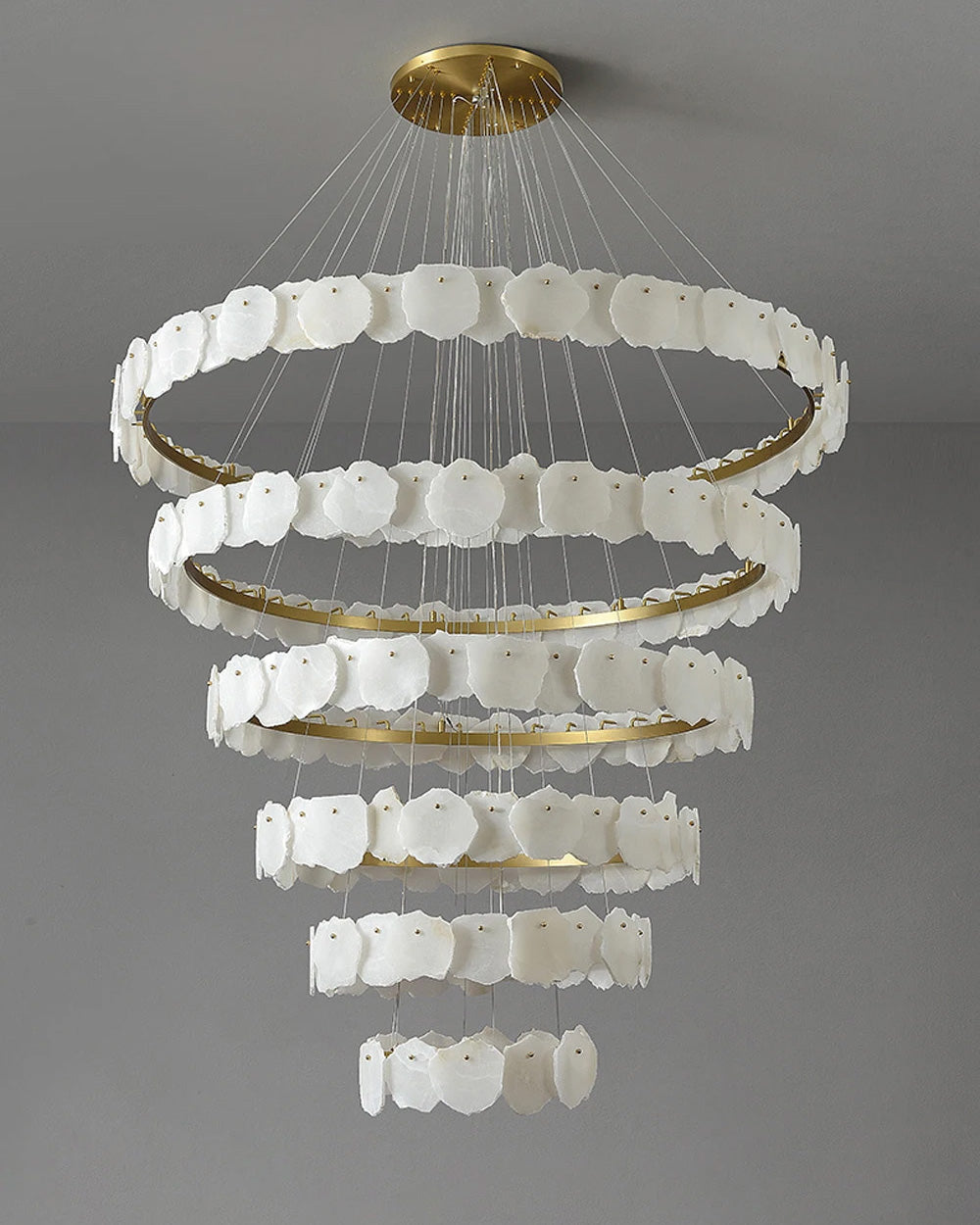 Alabaster Tiered Circular Chandelier