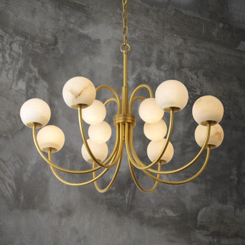 Alabaster Radial Chandelier 30'' 32'' 33'' 38''D