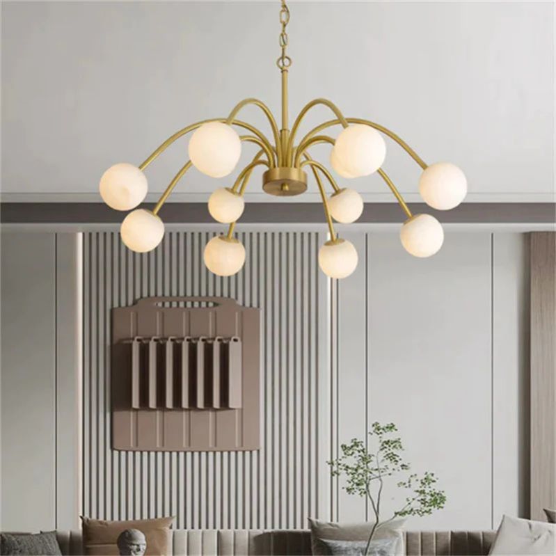 Alabaster Radial Chandelier 30'' 32'' 33'' 38''D